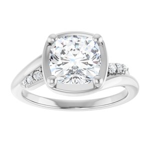 Continuum Sterling Silver 7.5x7.5 mm Cushion Ring Mounting – image 5