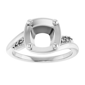 Sterling Silver 7.5x7.5 mm Cushion Ring Mounting – image 6