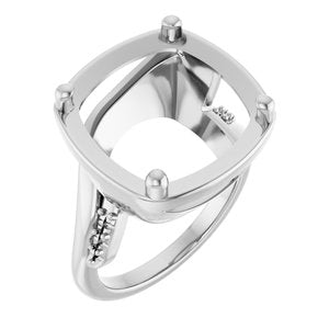 Continuum Sterling Silver 14x14 mm Cushion Ring Mounting – image 2