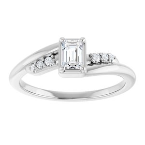 Platinum 4.5x3 mm Emerald Ring Mounting – image 5