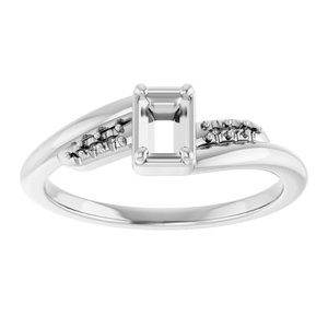 Sterling Silver 4.5x3 mm Emerald Ring Mounting – image 6