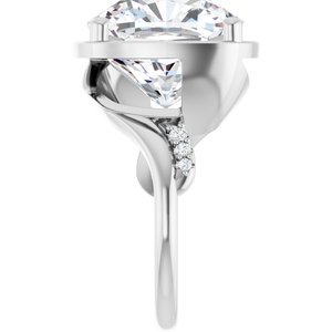 10K White Gold 14x14 mm Cushion Ring Mounting – image 7