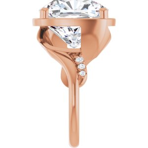 18K Rose Gold 14x14 mm Cushion Ring Mounting – image 7