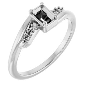 Platinum 4.5x3 mm Emerald Ring Mounting – image 2