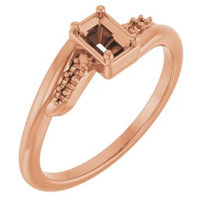 10K Rose Gold 4.5x3 mm Emerald Ring Mounting – image 2