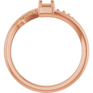 14K Rose Gold 4.5x3 mm Emerald Ring Mounting – image 4