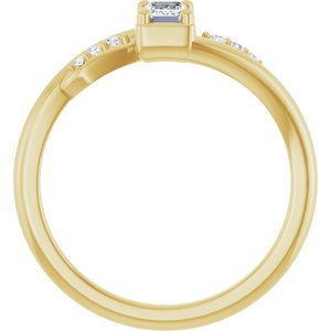 18K Yellow Gold 4.5x3 mm Emerald Ring Mounting – image 3