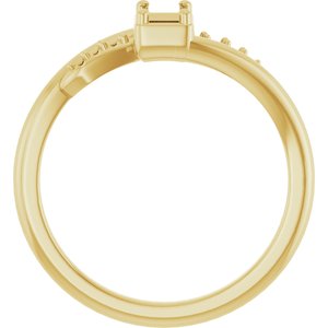 10K Yellow Gold 4.5x3 mm Emerald Ring Mounting – image 4