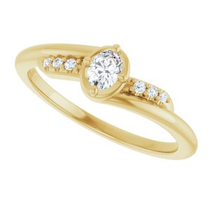 14K Yellow Gold 4x3 mm Oval Ring Mounting – image 8
