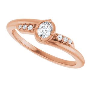 14K Rose Gold 4x3 mm Oval Ring Mounting – image 8