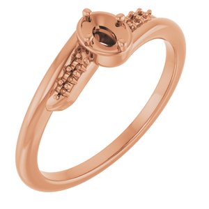 10K Rose Gold 4x3 mm Oval Ring Mounting – image 2