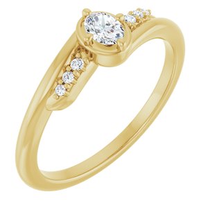 10K Yellow Gold 4x3 mm Oval Ring Mounting