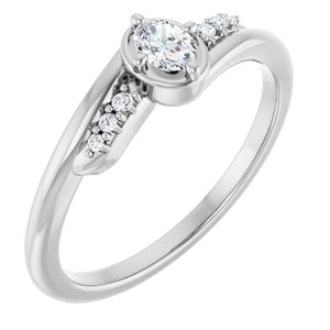 Platinum 4x3 mm Oval Ring Mounting