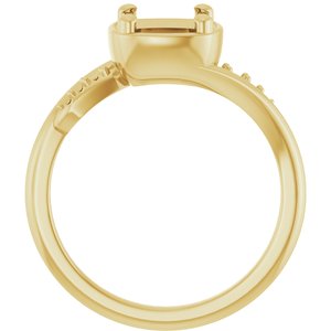 14K Yellow Gold 6.5x6.5 mm Cushion Ring Mounting – image 4