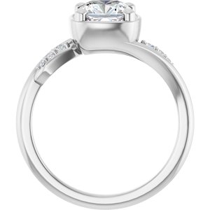 Sterling Silver 6.5x6.5 mm Cushion Ring Mounting – image 3