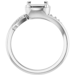 Continuum Sterling Silver 6.5x6.5 mm Cushion Ring Mounting – image 4