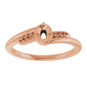 10K Rose Gold 4x3 mm Oval Ring Mounting – image 6