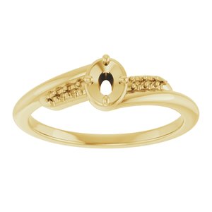 18K Yellow Gold 4x3 mm Oval Ring Mounting – image 6