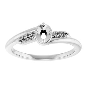 10K White Gold 4x3 mm Oval Ring Mounting – image 6