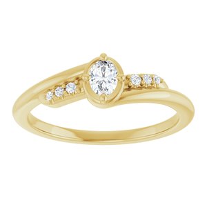 14K Yellow Gold 4x3 mm Oval Ring Mounting – image 5