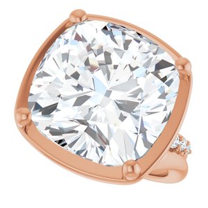 14K Rose Gold 14x14 mm Cushion Ring Mounting – image 8