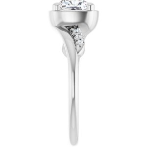 Sterling Silver 6.5x6.5 mm Cushion Ring Mounting – image 7