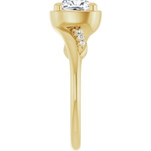 18K Yellow Gold 6.5x6.5 mm Cushion Ring Mounting – image 7