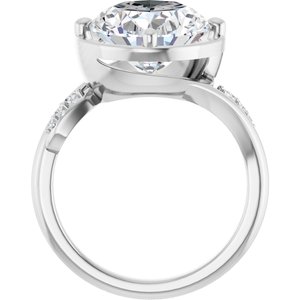 Sterling Silver 13x11 mm Oval Ring Mounting – image 3
