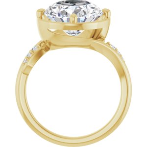 18K Yellow Gold 13x11 mm Oval Ring Mounting – image 3
