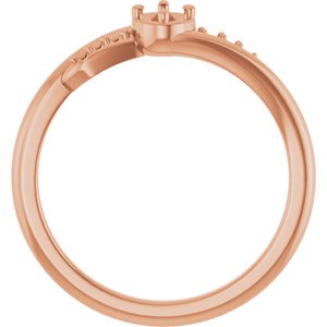 10K Rose Gold 4x3 mm Oval Ring Mounting – image 4