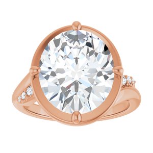 18K Rose Gold 13x11 mm Oval Ring Mounting – image 5