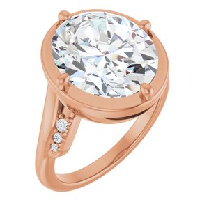 18K Rose Gold 13x11 mm Oval Ring Mounting