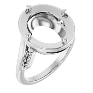 Sterling Silver 13x11 mm Oval Ring Mounting – image 2