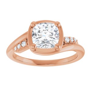 10K Rose Gold 6.5x6.5 mm Cushion Ring Mounting – image 5