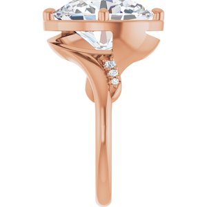 14K Rose Gold 13x11 mm Oval Ring Mounting – image 7