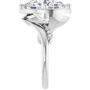 14K White Gold 13x11 mm Oval Ring Mounting – image 7