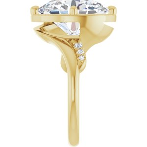 18K Yellow Gold 13x11 mm Oval Ring Mounting – image 7