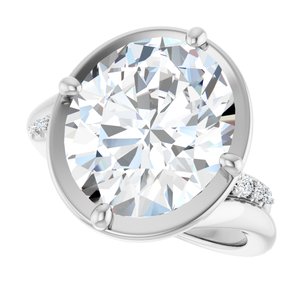 Sterling Silver 13x11 mm Oval Ring Mounting – image 8