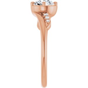 10K Rose Gold 5.5 mm Round Ring Mounting – image 7