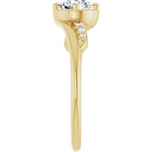 14K Yellow Gold 5.5 mm Round Ring Mounting – image 7