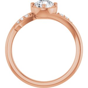 10K Rose Gold 5.5 mm Round Ring Mounting – image 3