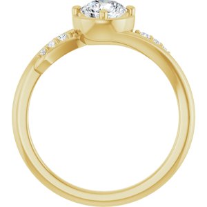 14K Yellow Gold 5.5 mm Round Ring Mounting – image 3