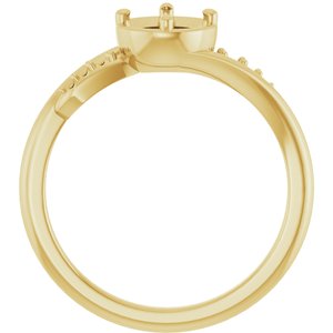 18K Yellow Gold 5.5 mm Round Ring Mounting – image 4