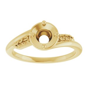 18K Yellow Gold 5.5 mm Round Ring Mounting – image 6