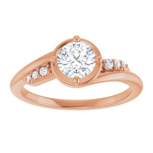 14K Rose Gold 5.5 mm Round Ring Mounting – image 5