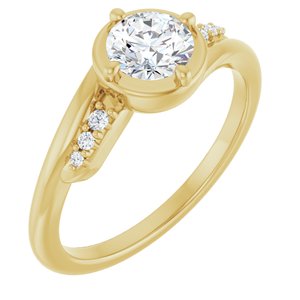 18K Yellow Gold 5.5 mm Round Ring Mounting