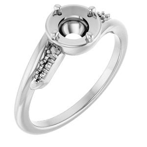 Sterling Silver 5.5 mm Round Ring Mounting – image 2