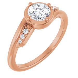 10K Rose Gold 5.5 mm Round Ring Mounting