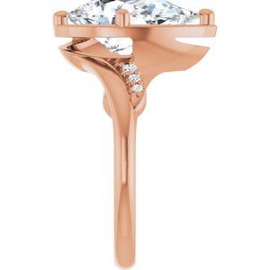 18K Rose Gold 13x8 mm Pear Ring Mounting – image 7