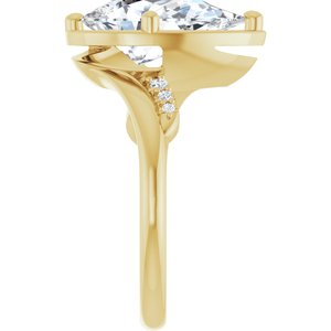18K Yellow Gold 13x8 mm Pear Ring Mounting – image 7